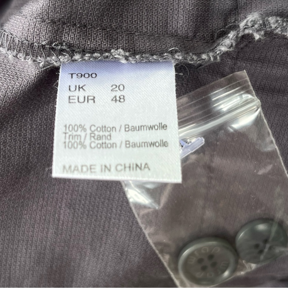 Wrap London Gray Cotton Top Women 41" Bust‎ Ruffle Sleeveless Pocket V Neck Read - Picture 3 of 11